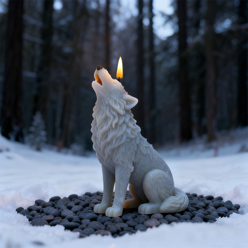 Candle Making Workshop - Schneefeld-Wolf im Mondlicht Kerzenform aus Silikon