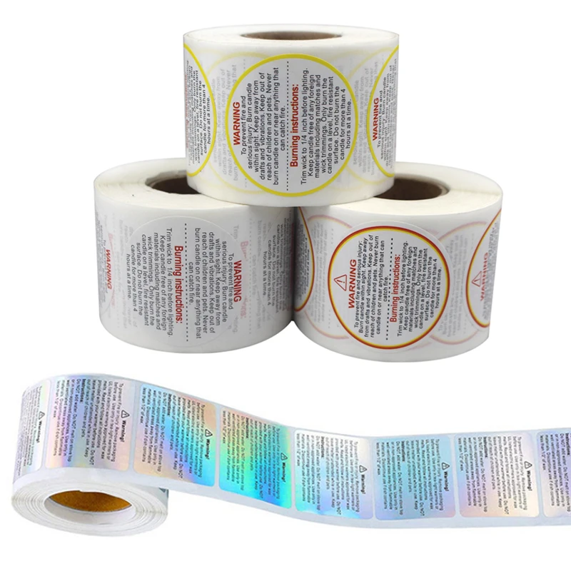 Candle Warning Label - 500 Stücke Kerze Warnung Etikett Laser