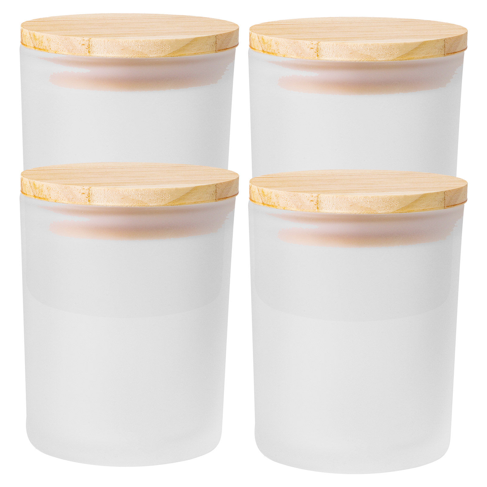 Candle Making Glass Jars - 4 Stück mattierte Becher mit Deckel,