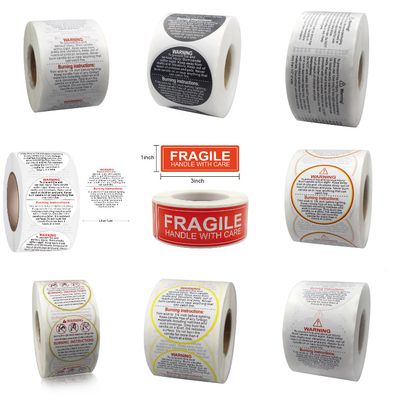 Candle Warning Label - 1 rolle Fragile Aufkleber Kerze Warnung
