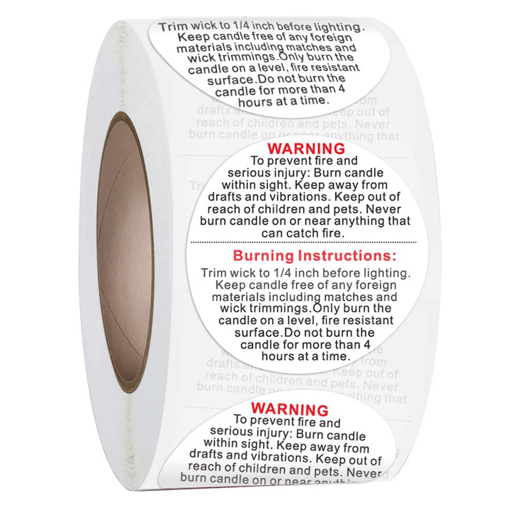 500 Stück weiße Kerzen-Warneti – Candle Warning Label Bewertung und Preis