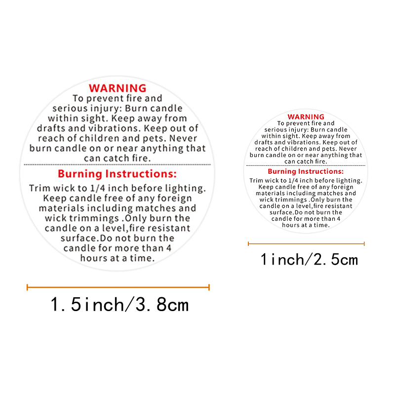 500 Stück weiße Kerzen-Warneti – Candle Warning Label Bewertung und Preis