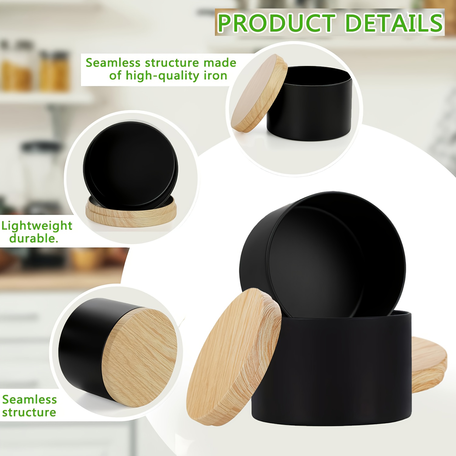 Schwarze Kerzengläser mit Holz – Candle Making Glass Jars Bewertung und Preis