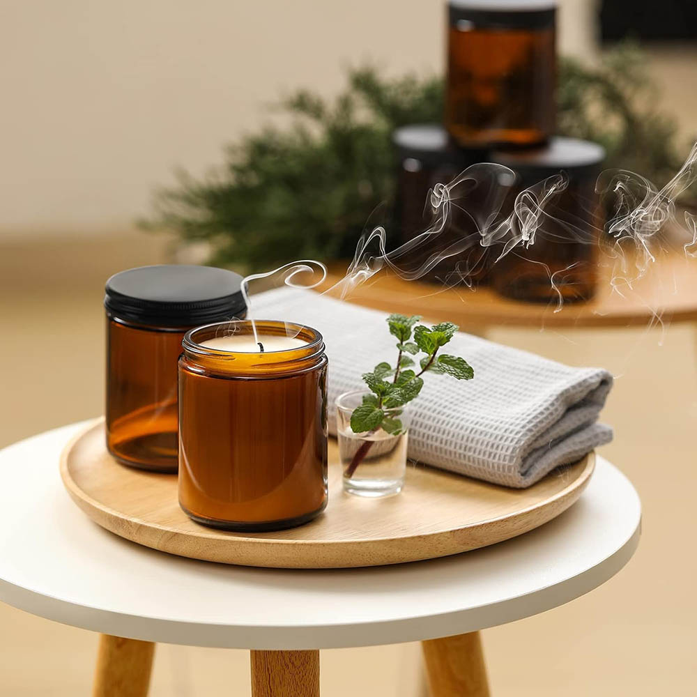 8oz Bernsteinfarbene Glasgläse – Candle Making Glass Jars Bewertung und Preis