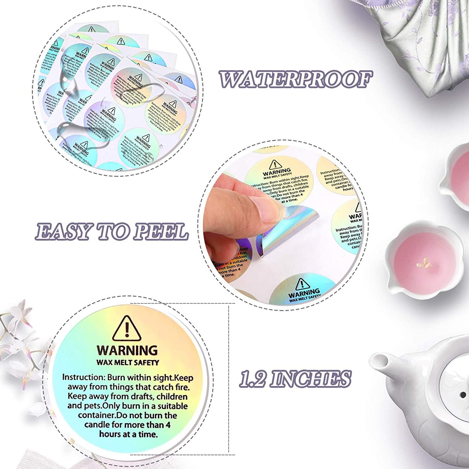 Holografische 96 Stück Kerzen- – Candle Warning Label Bewertung und Preis