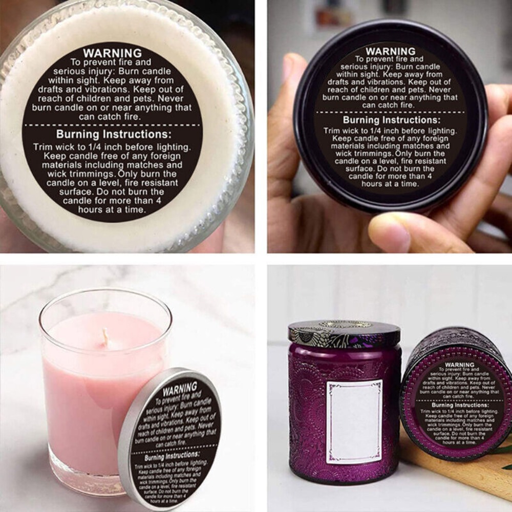 Selbstklebendes Etikett, kreis – Candle Warning Label Bewertung und Preis